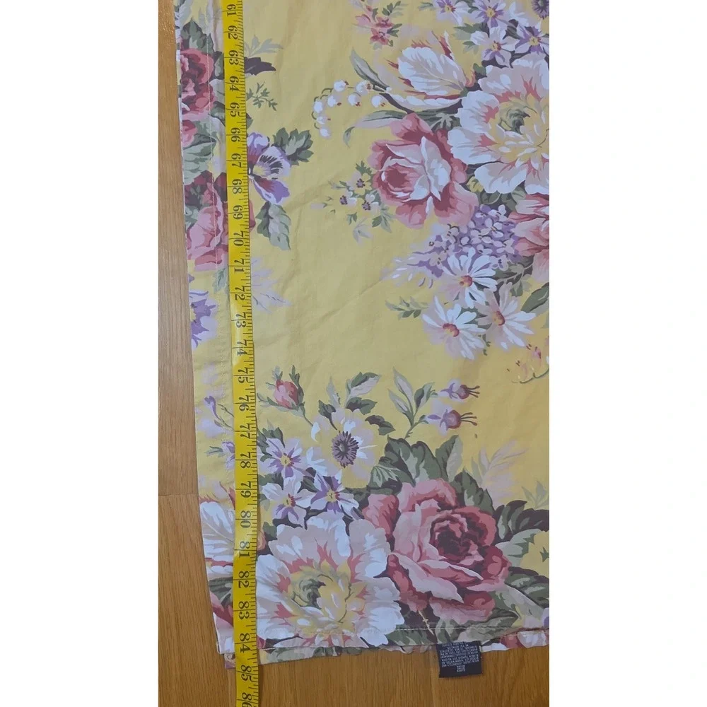 Ralph Lauren Sophie Brooke Queen Flat Fitted Sheet Set Yellow Floral Cottagecore
